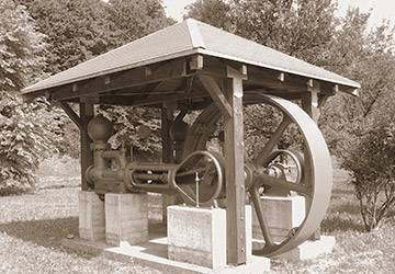 Historisches Foto des Pumpwerks  in Mergelstetten